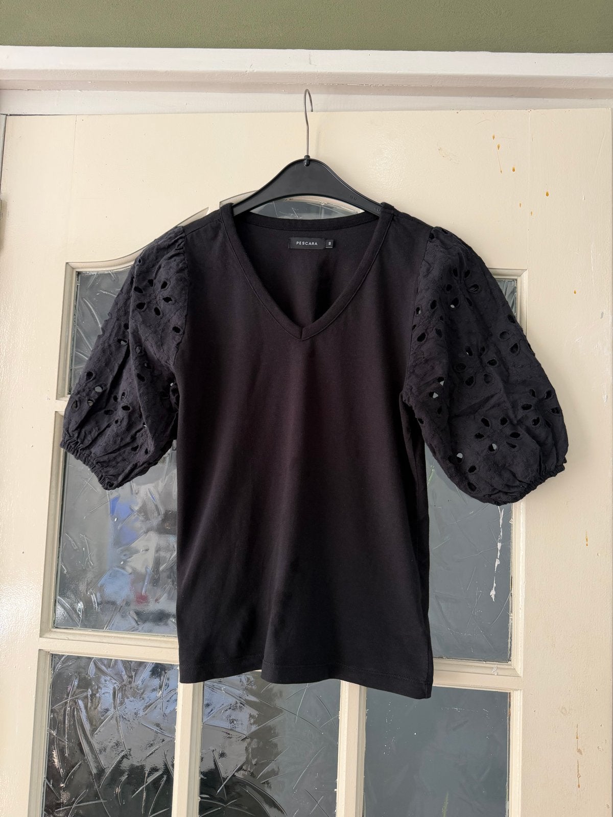 Pescara shirt met pofmouwen - Maat S, Zwart, Nieuw, Ophalen of Verzenden, Korte mouw