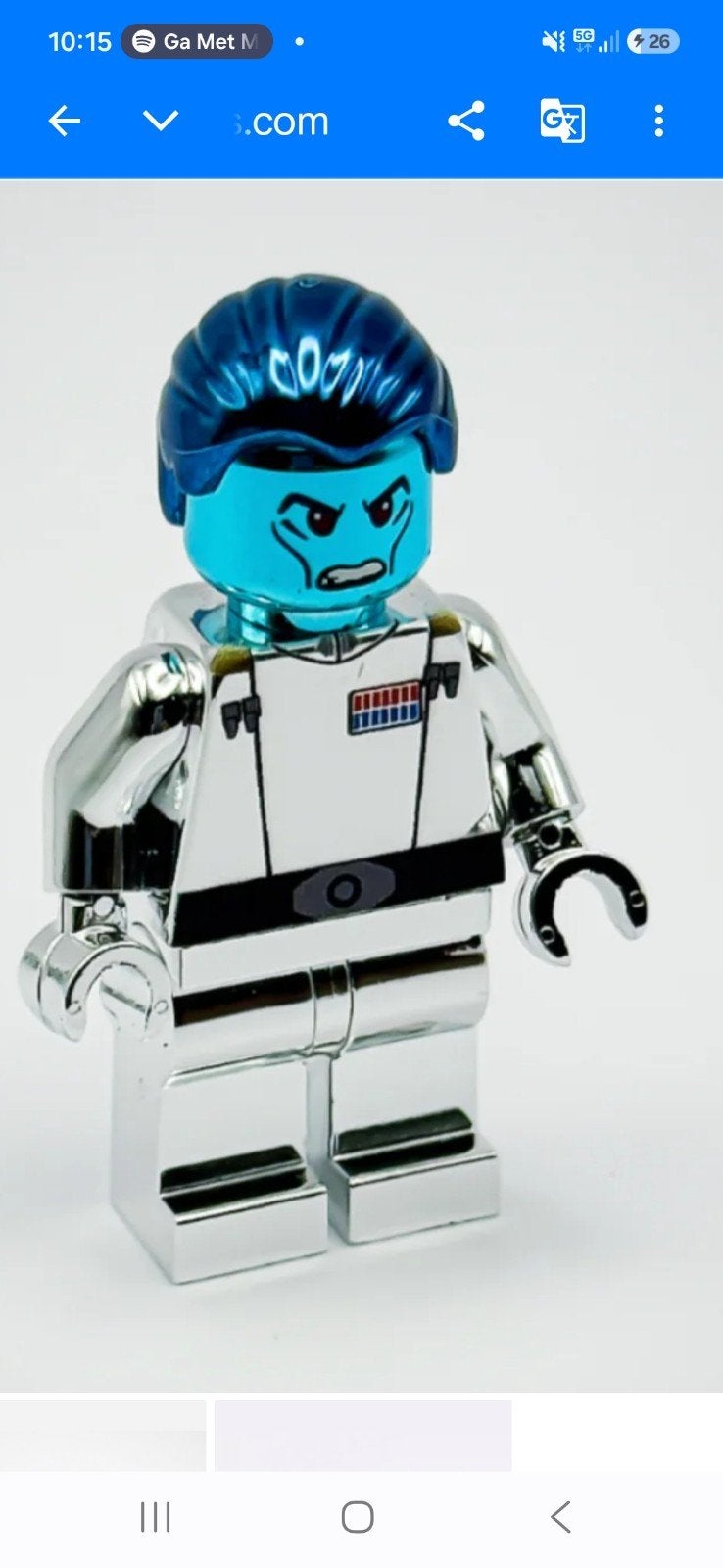 Lego Star Wars Thrawn minifiguur chroom, Ophalen of Verzenden, Nieuw, Overige merken