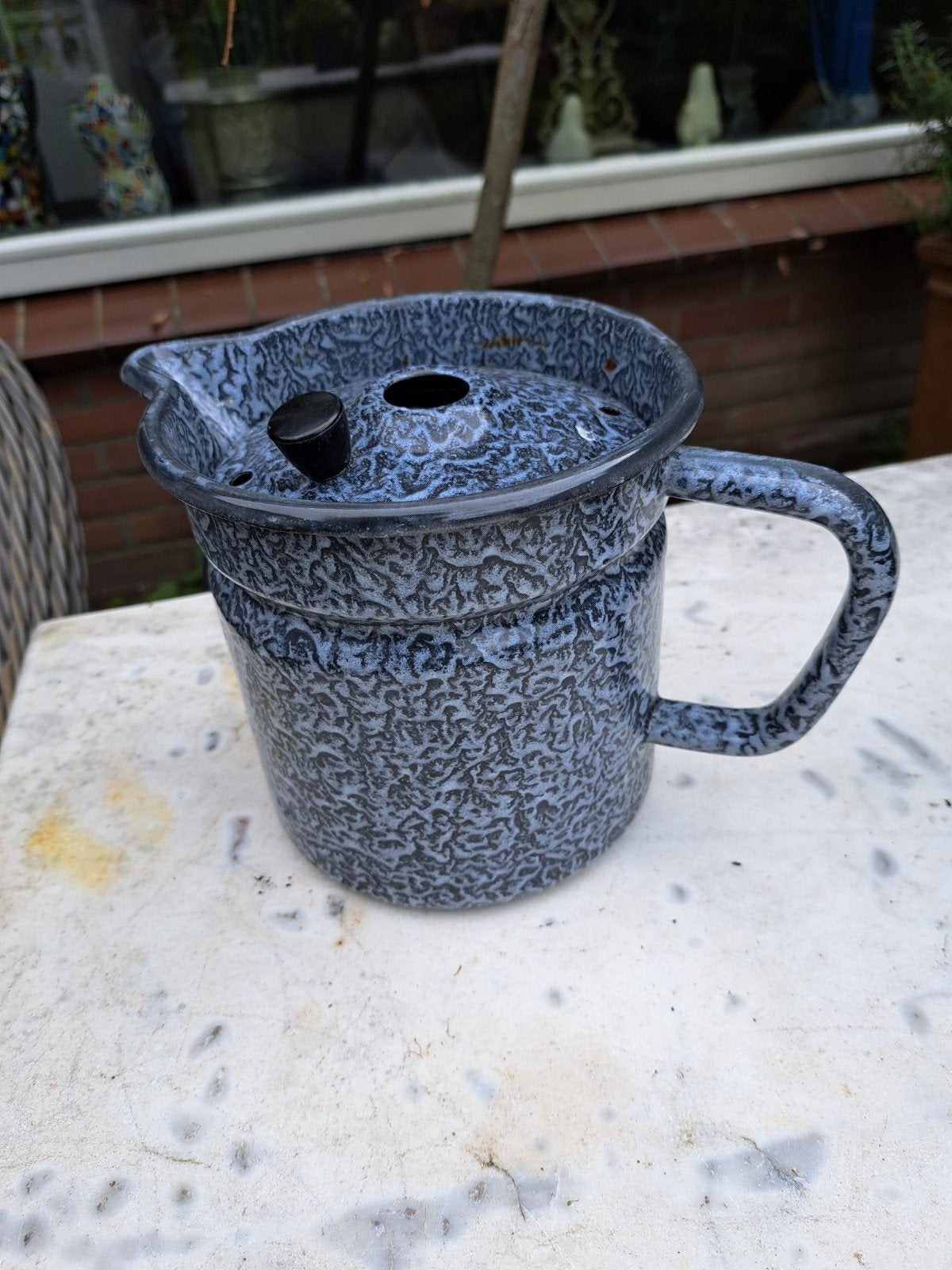 Oude emaille melkkoker, Ophalen of Verzenden