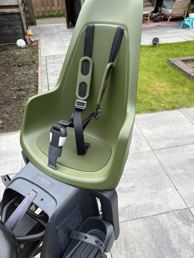 Bobike One Maxi fietszitje - Olive Green - Verstelbaar, Ophalen, Achterzitje, Voetsteuntjes, 9 t/m 18 kg