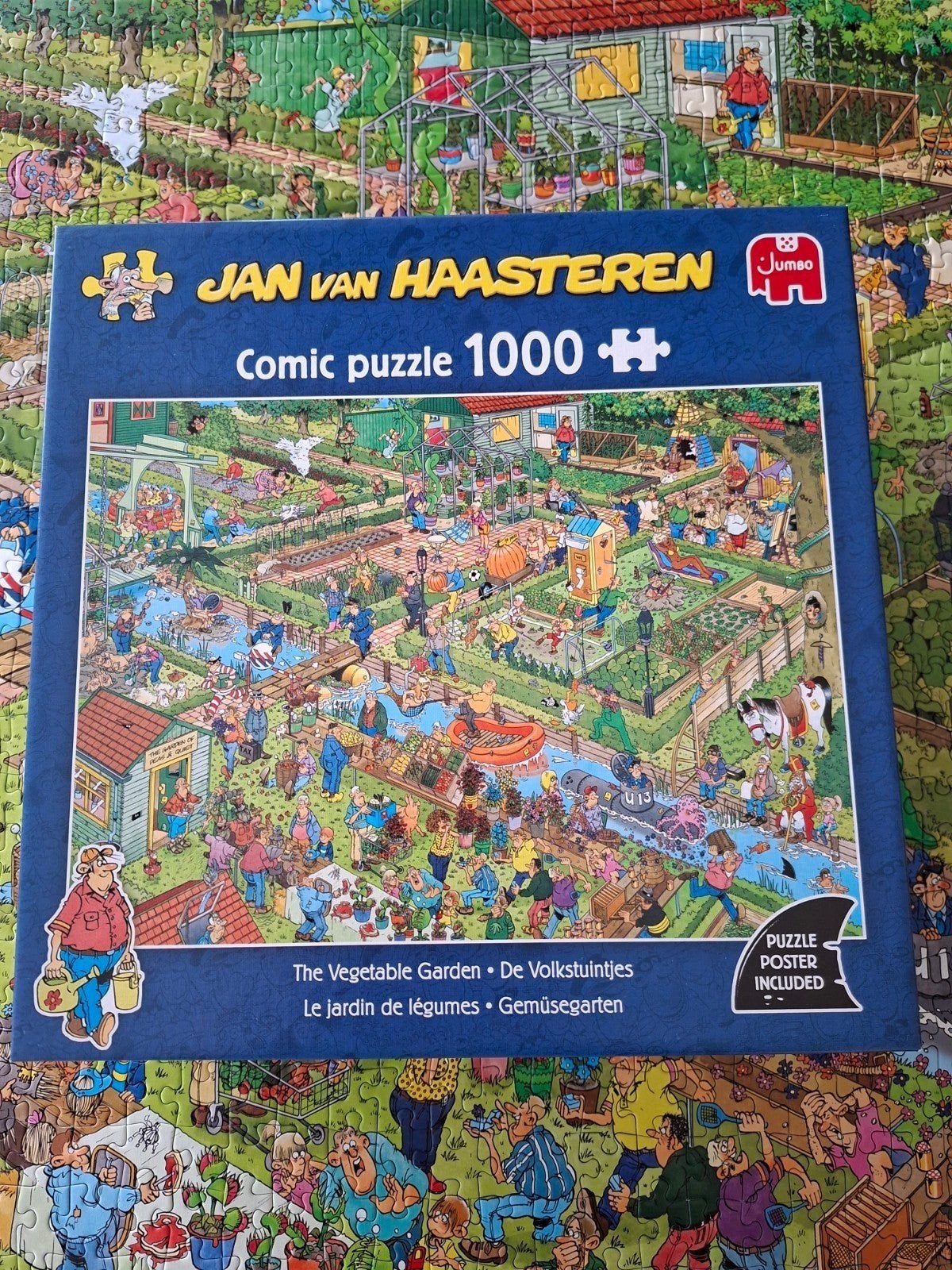 Jan Van Haasteren legpuzzel: Volkstuintjes 1000 stukjes, Hobby en Vrije tijd, Denksport en Puzzels, Ophalen of Verzenden, 500 t/m 1500 stukjes