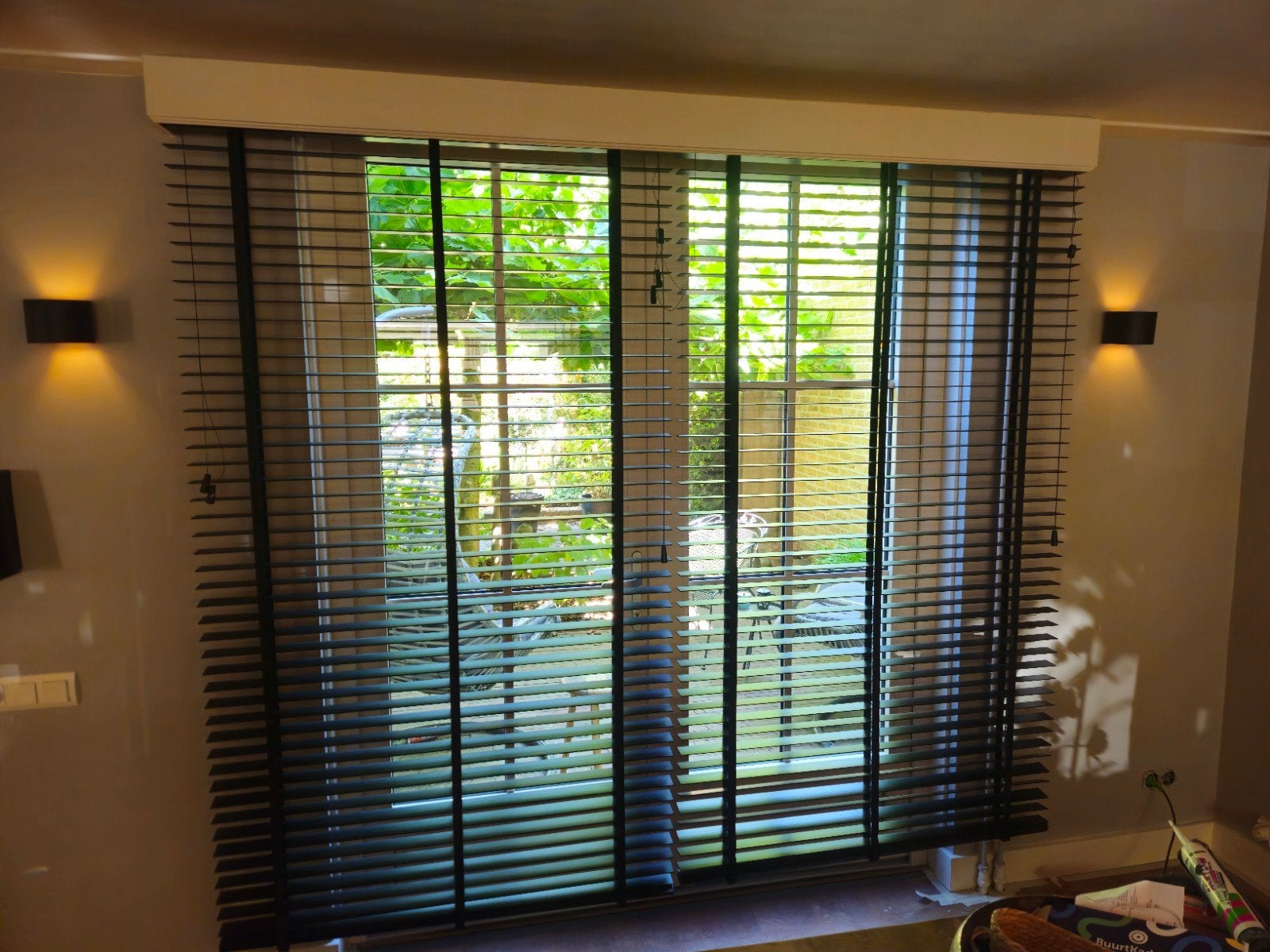 2x Zwarte Shutters 245x240cm - Veneta, Ophalen, Gebruikt, Overige merken, Zwart