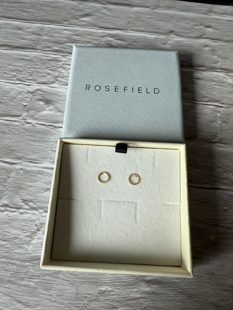 14K Gouden twisted oorknopjes Van rosefield  NIEUW, Ophalen of Verzenden, Nieuw, Goud