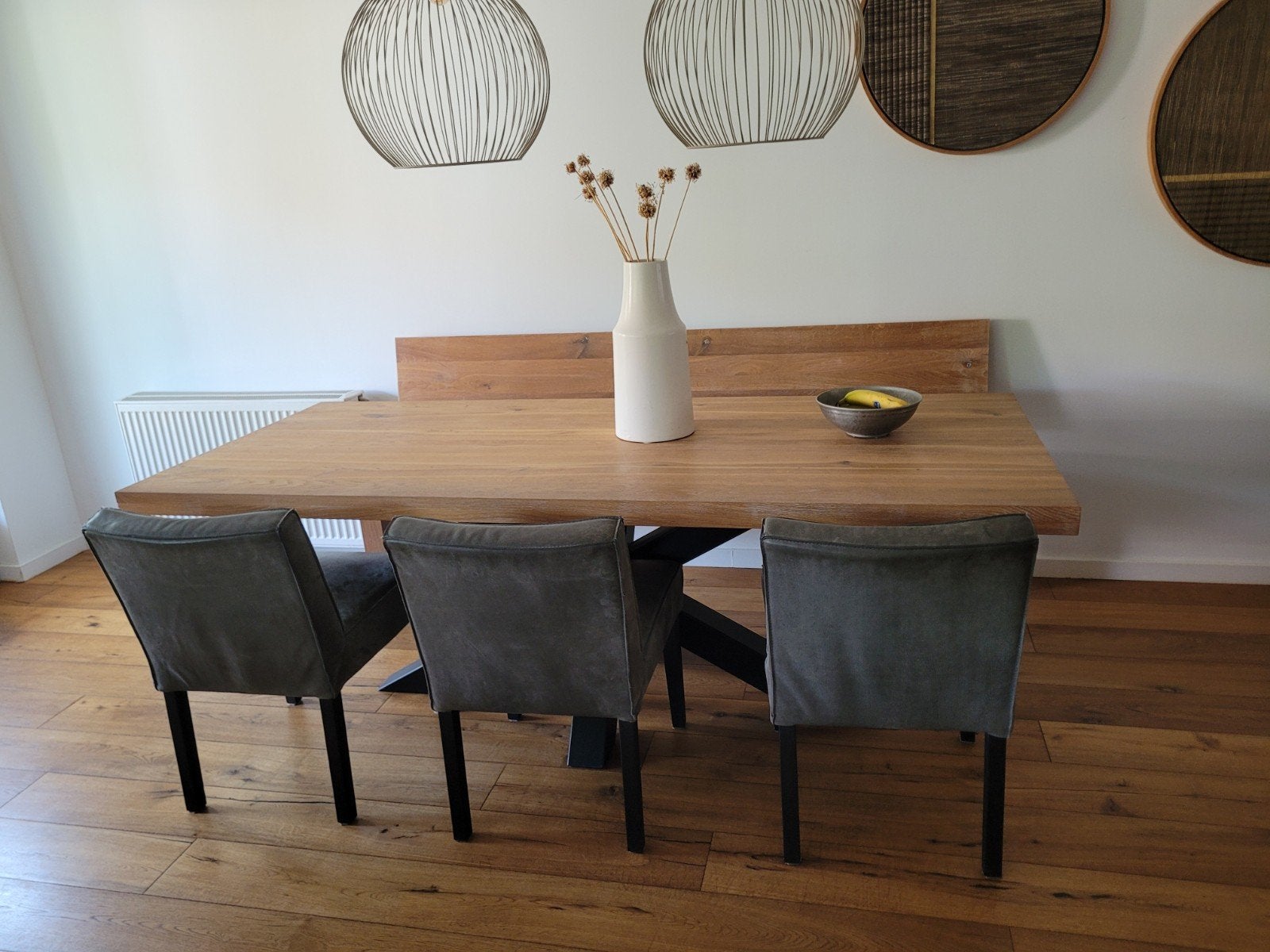 3 leren stoelen, Ophalen, Minder dan 50 cm, Gebruikt, Vierkant