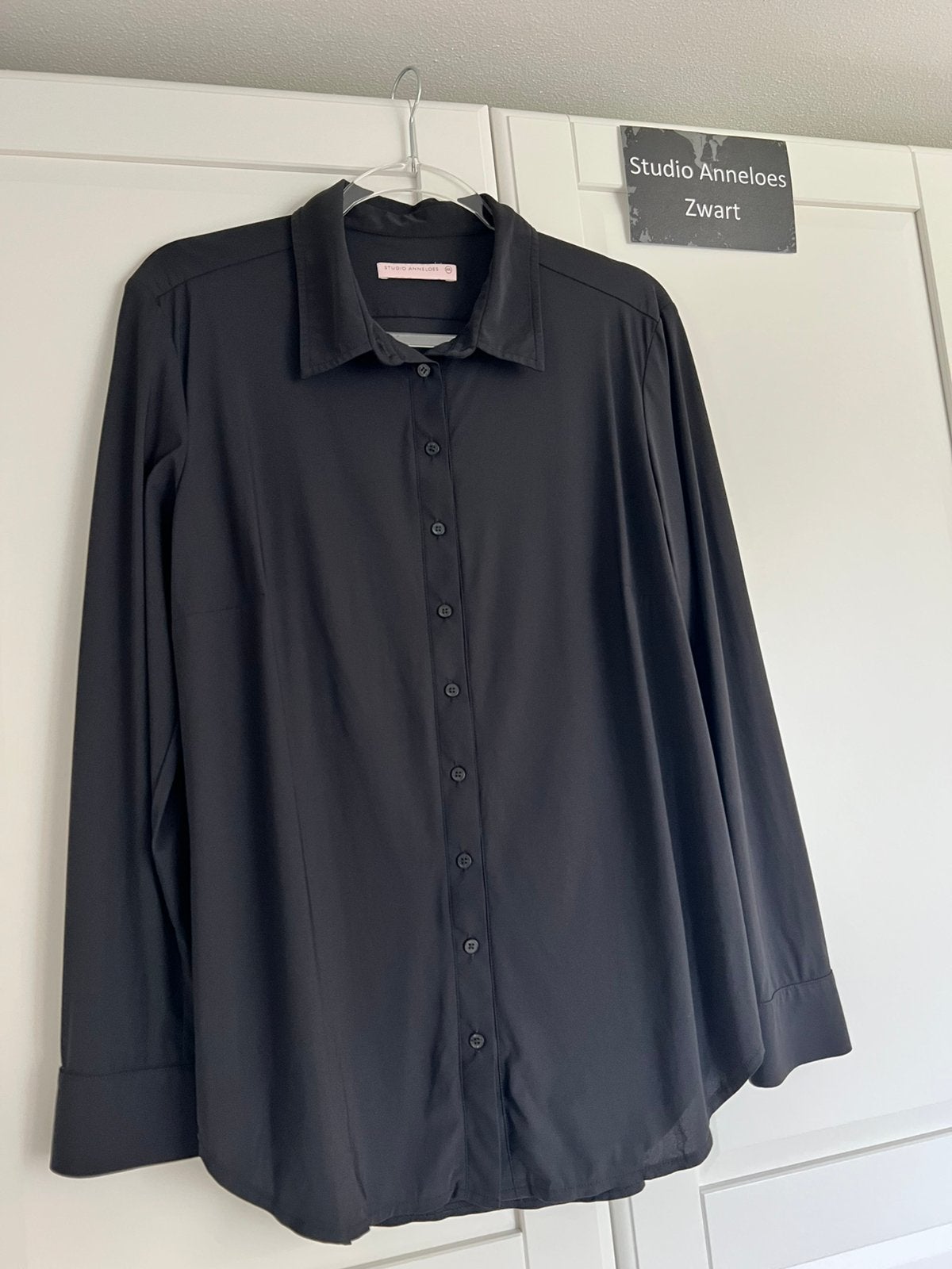 Studio anneloes poppy blouse XXL zwart travelstof, Zwart, Maat 46/48 (XL) of groter, Ophalen of Verzenden, Zo goed als nieuw