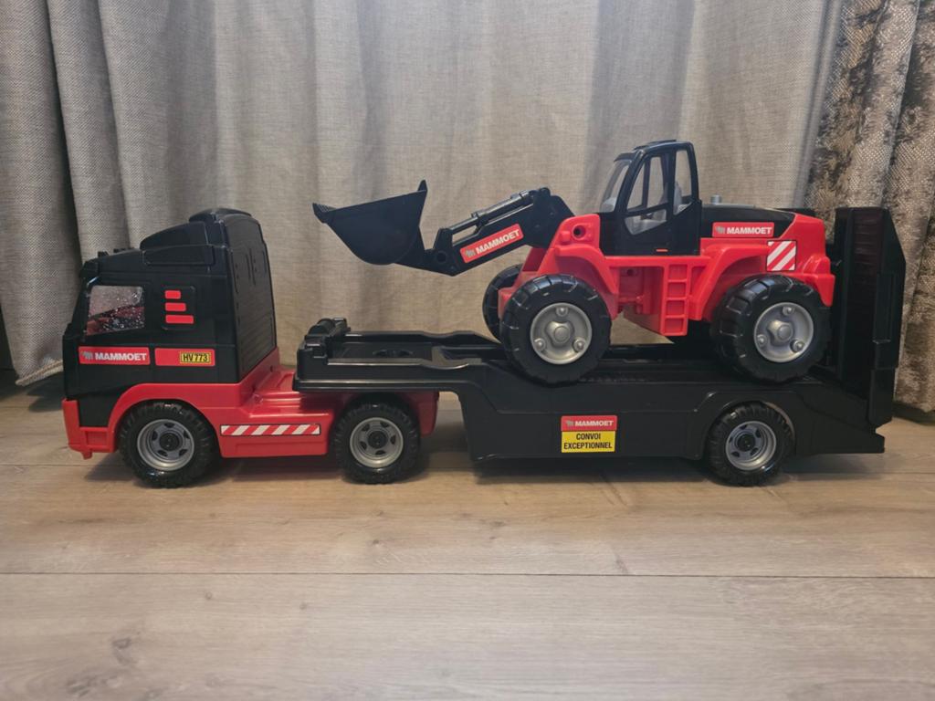 Mammoet truck & shovel Volvo, Kinderen en Baby's, Speelgoed | Speelgoedvoertuigen, Ophalen of Verzenden