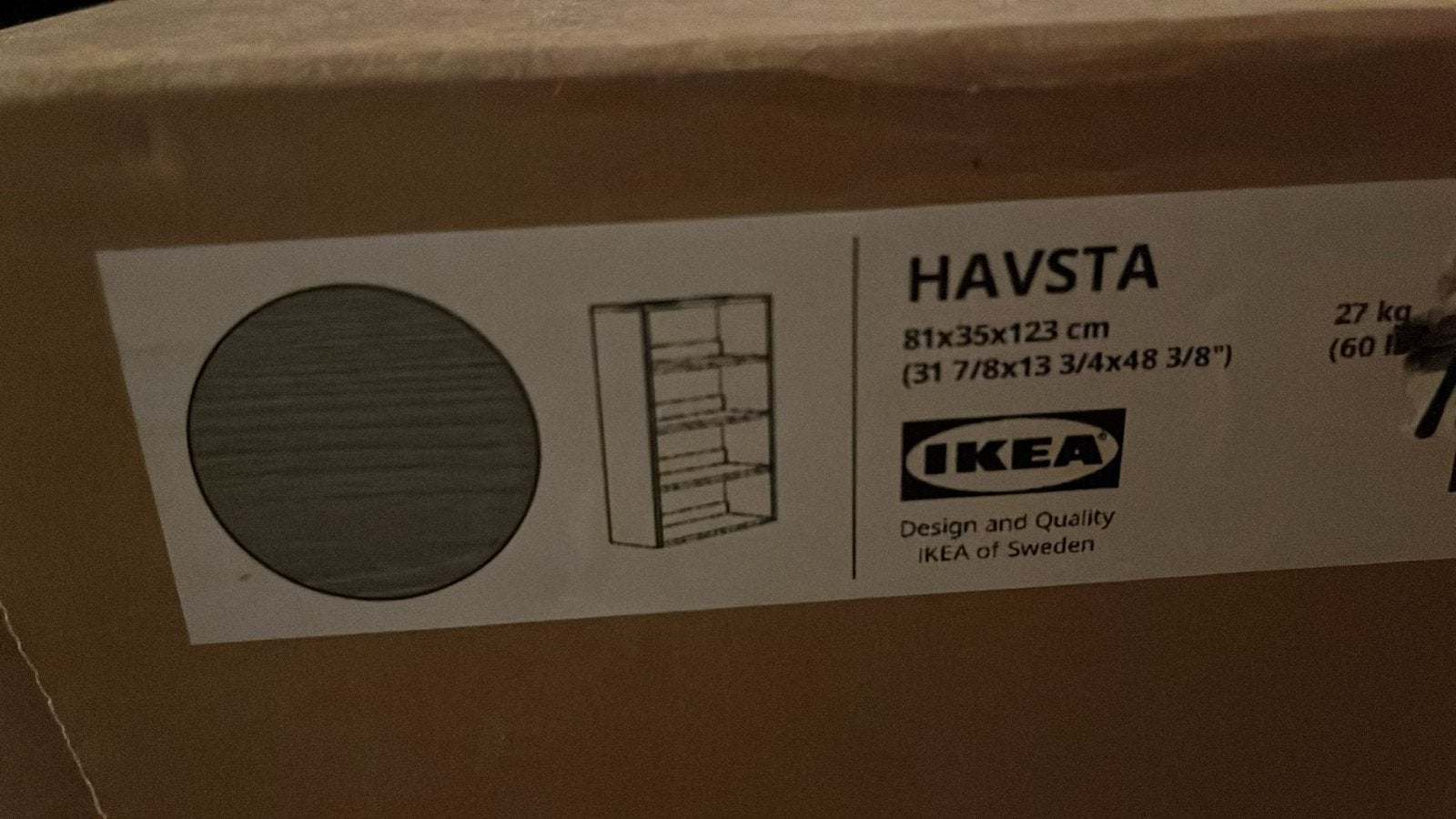 Ikea Havsta kast grijs nieuw, Ophalen, 100 tot 150 cm, Nieuw, 50 tot 100 cm