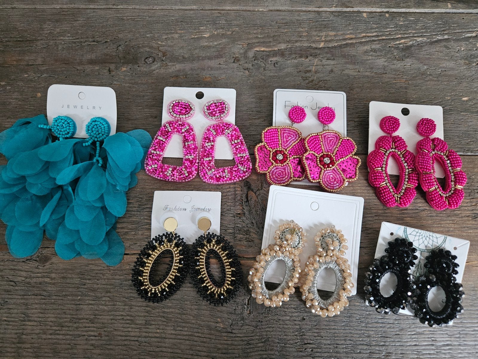 Paulie Pocket Lott stijl kraaltjes strassteentjes oorbellen, Ophalen of Verzenden, Nieuw, Overige kleuren, Overige materialen