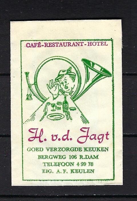 234 Rotterdam cafe rest hotel H. v.d. JAGT, Ophalen of Verzenden, Nederland