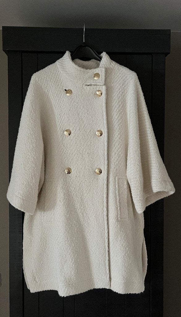 🌻Leuke ecru najaars / winter jas van Caroline Biss 42 44, Kleding | Dames, Overige kleuren, Verzenden, Maat 42/44 (L), Zo goed als nieuw