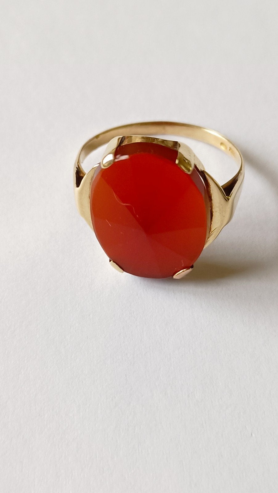 Gouden ring Carneool, 14 krt, Verzenden, Goud, Ring, Met edelsteen
