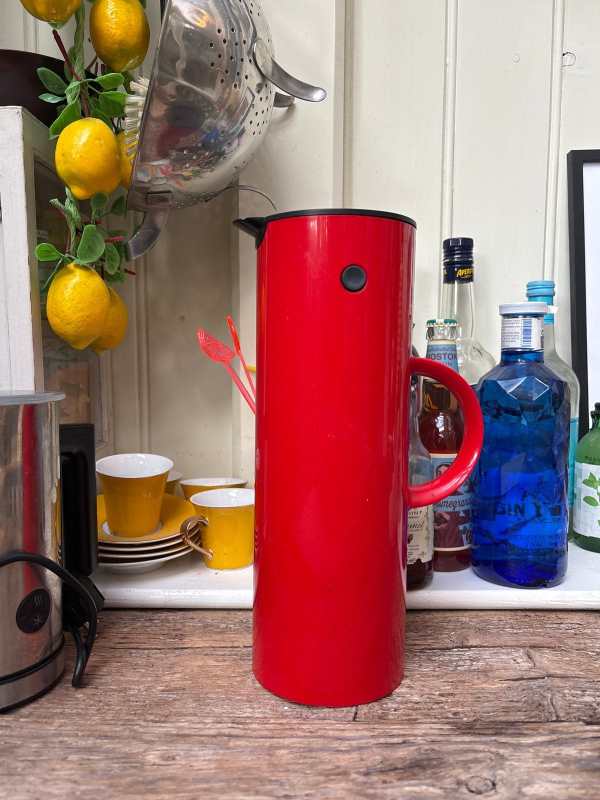 Stelton koffie thermoskan- Stijlvol en functioneel, Theepot/fluitketel, Gebruikt, Ophalen of Verzenden, Metaal