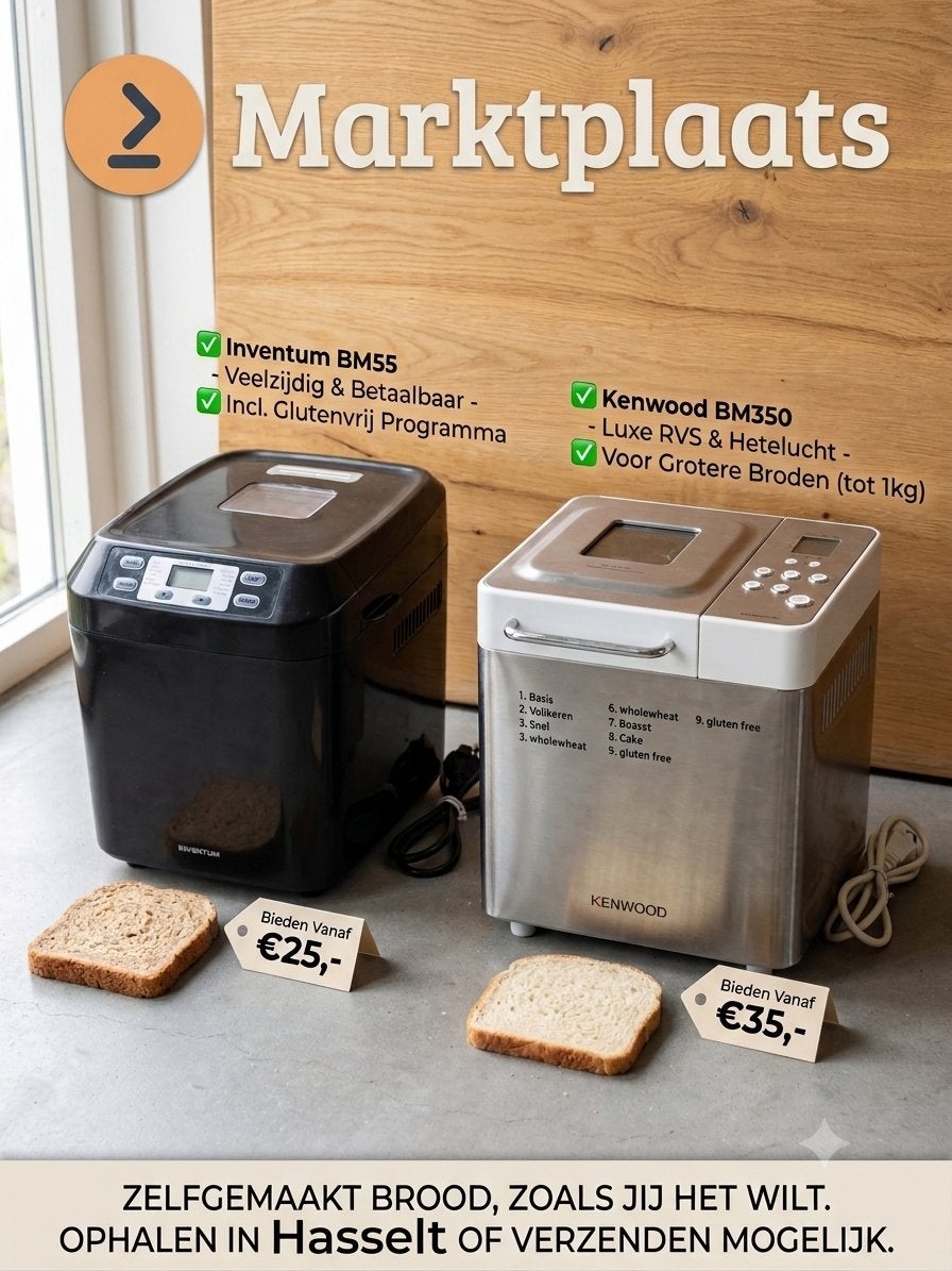Inventum BM55 Broodbakmachine - Zwart (12 programma's ), D, Ophalen of Verzenden, Zo goed als nieuw, Kijkvenster