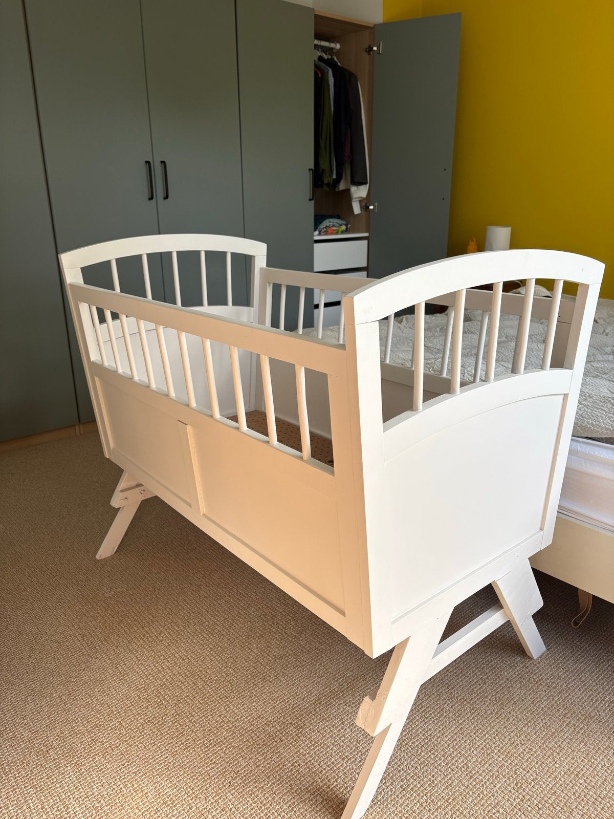 Wieg inclusief matras - 110x55cm - Goede staat, Ophalen, Wit, 190 cm of minder, Zo goed als nieuw