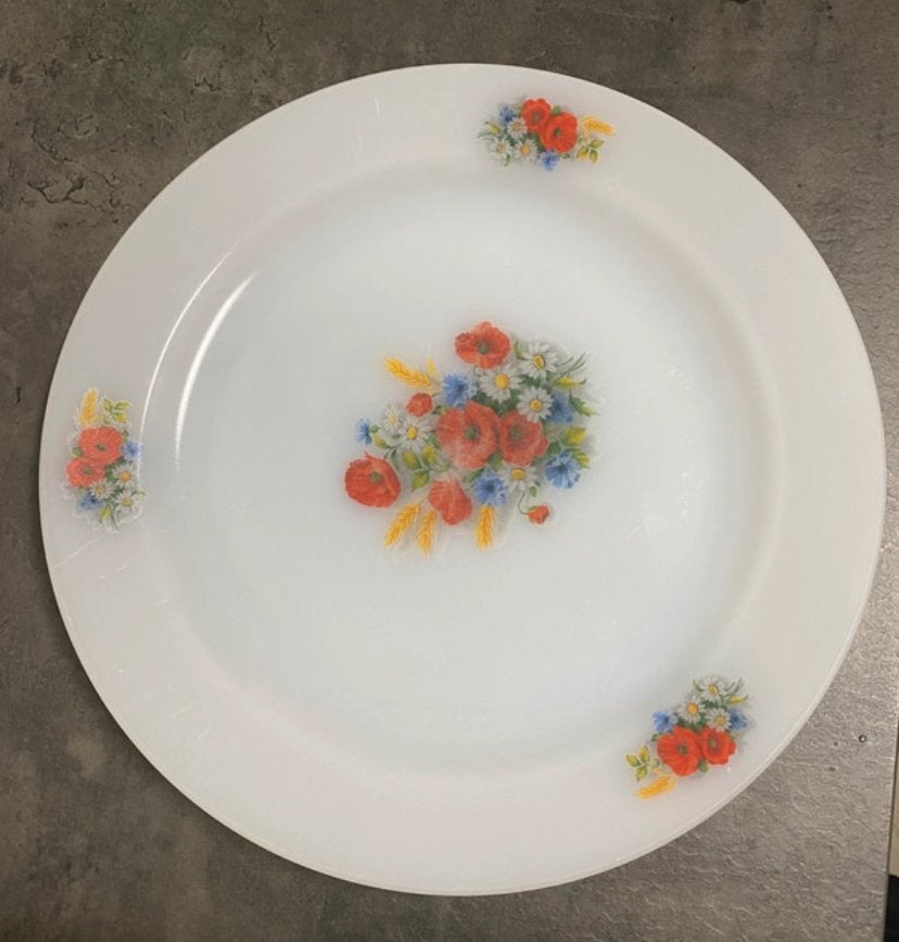 Arcopal France bord met bloemmotief - 29 cm, Ophalen of Verzenden