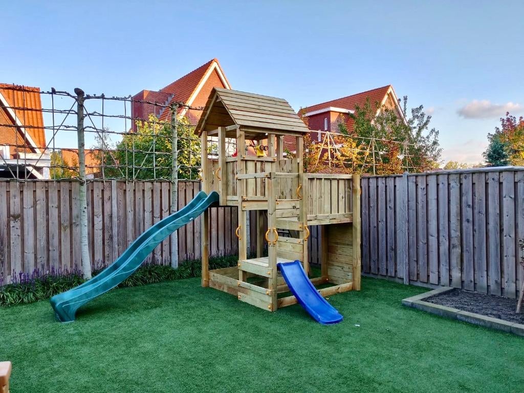 GRATIS GLIJBAAN | Veel speelmogelijkheden | Penthouse |, Zandbak, Welles Tuinhout, Mail@wellestuinhout.nl, Nieuw