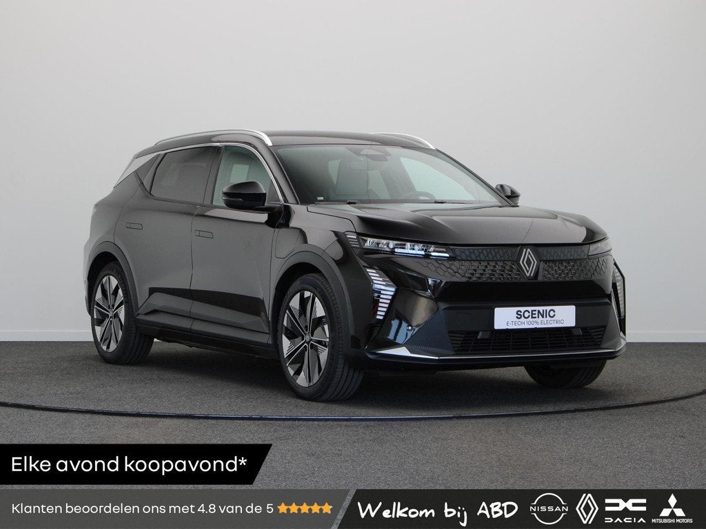 Renault Scenic E-Tech EV60 comfort range techno | Vijf jaar, Auto's, Leder en Stof, Zwart, 430 km, Nieuw