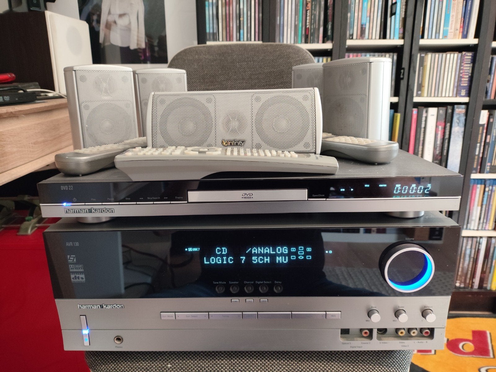 Harman Kardon AVR 130 Home Cinema Set met Infinity Speakers, Overige merken, Gebruikt, Ophalen of Verzenden, 5.1-systeem