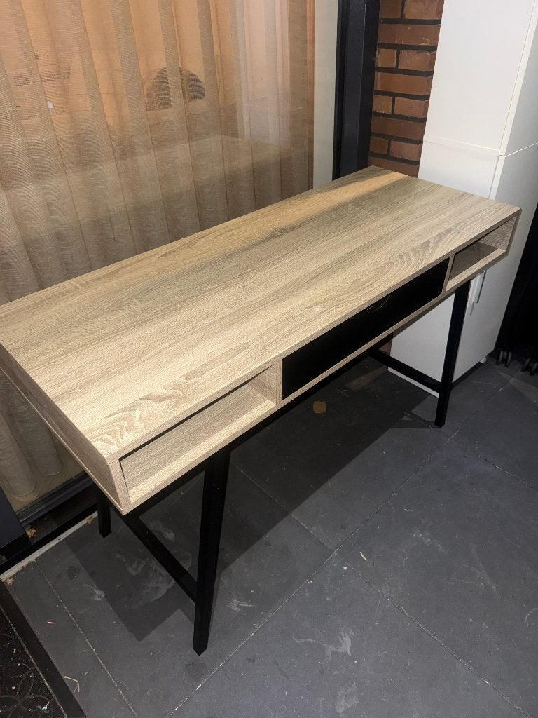 Bureau met stellingkast houtlook zwart – complete set, Huis en Inrichting, Ophalen, Zo goed als nieuw