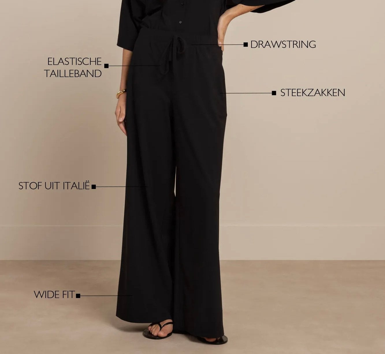 Studio Anneloes Grace broek zwart light travelstof mt XL, Zwart, Maat 46/48 (XL) of groter, Ophalen of Verzenden, Zo goed als nieuw