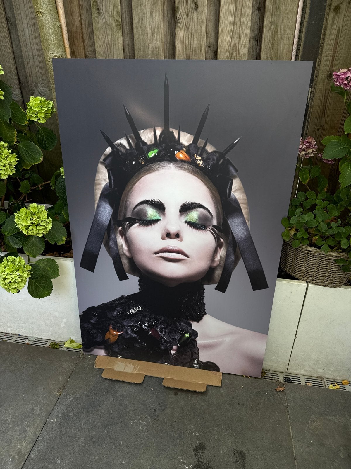 Grote wanddecoratie: Vrouw met kroon - 80x120cm, Ophalen, 100 tot 125 cm, 75 – 100, Print