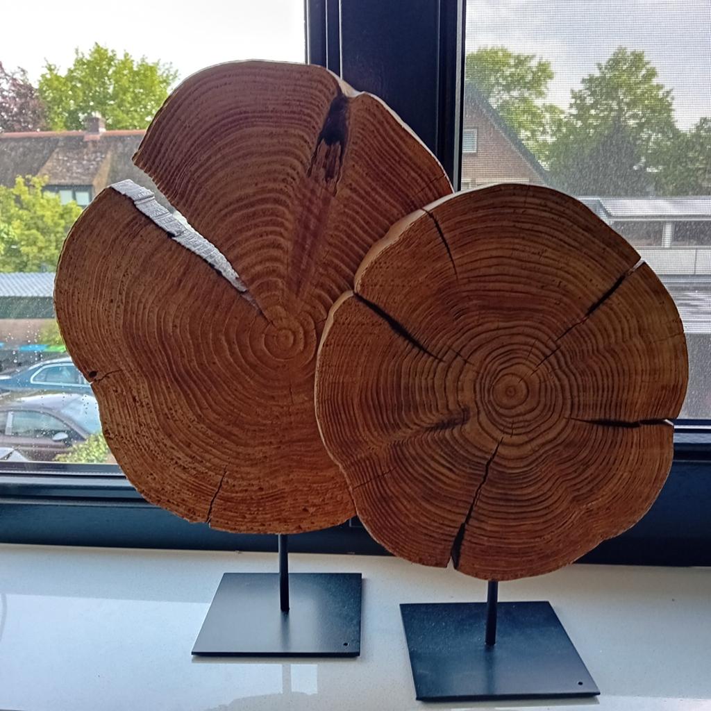 2 x houten ornament boomstam, Ophalen of Verzenden