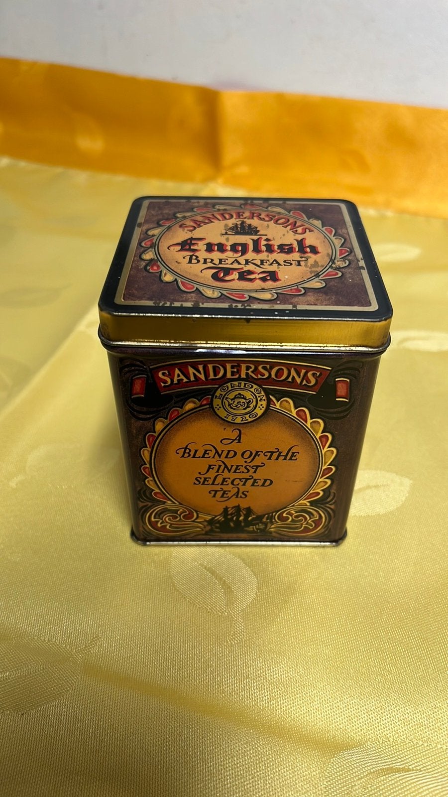 Vintage Sanderson’s English breakfast Tea blikje, Verzamelen, Blikken, Ophalen of Verzenden, Gebruikt, Overige