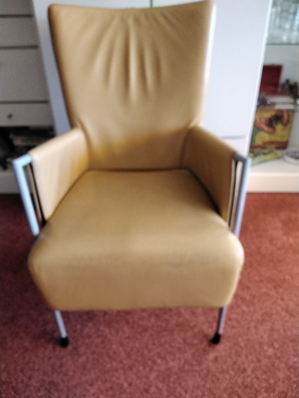 KOOPJE! 4x Montis Windy fauteuils €25,00 per stuk leer, Ophalen, Gebruikt, Minder dan 75 cm, 50 tot 75 cm