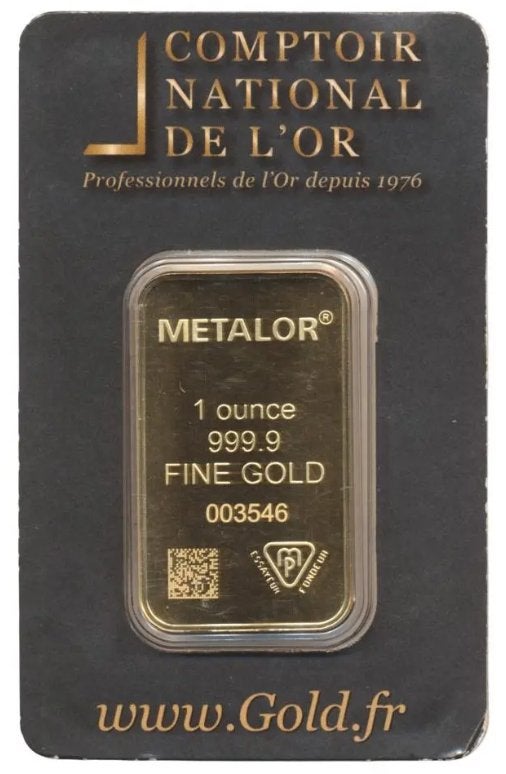 Goud baar Troy ounce Metalor, Ophalen of Verzenden, Goud
