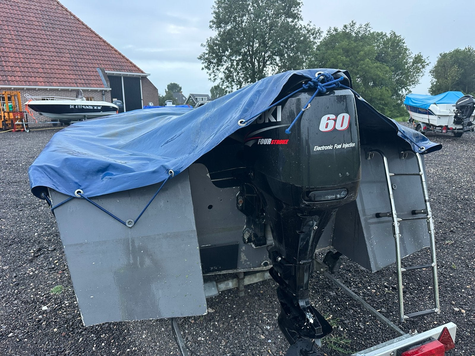 Aluminium visboot 4.70m met Suzuki motor en trailer, Ophalen, Overige merken, Gebruikt, Met afstandsbediening