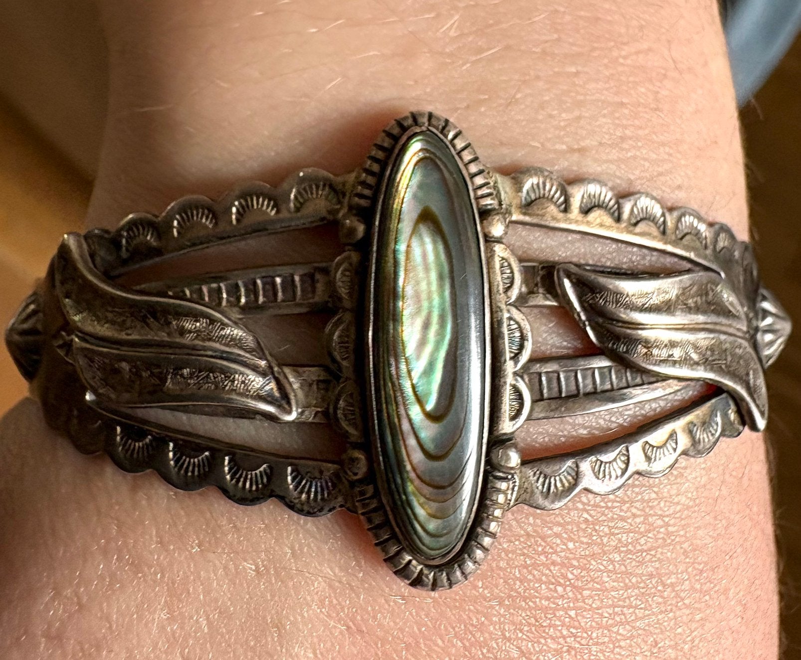 Armband Navajo - Bell Trading Post sterling zilver abalone, Sieraden, Tassen en Uiterlijk, Ophalen of Verzenden, Gebruikt, Zilver