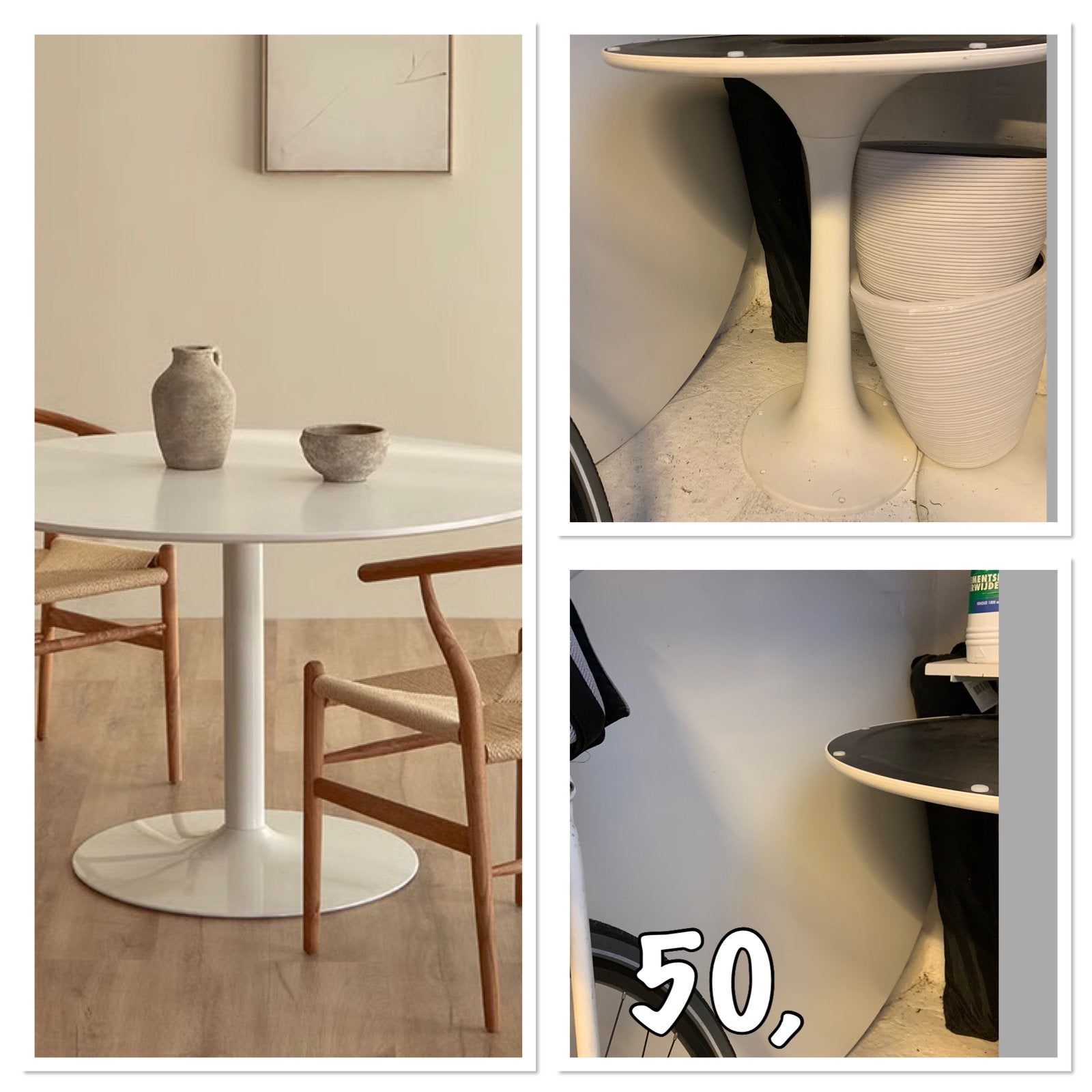 Eettafel ikea wit rond, Ophalen, 75 m² of meer, Wit, Zo goed als nieuw