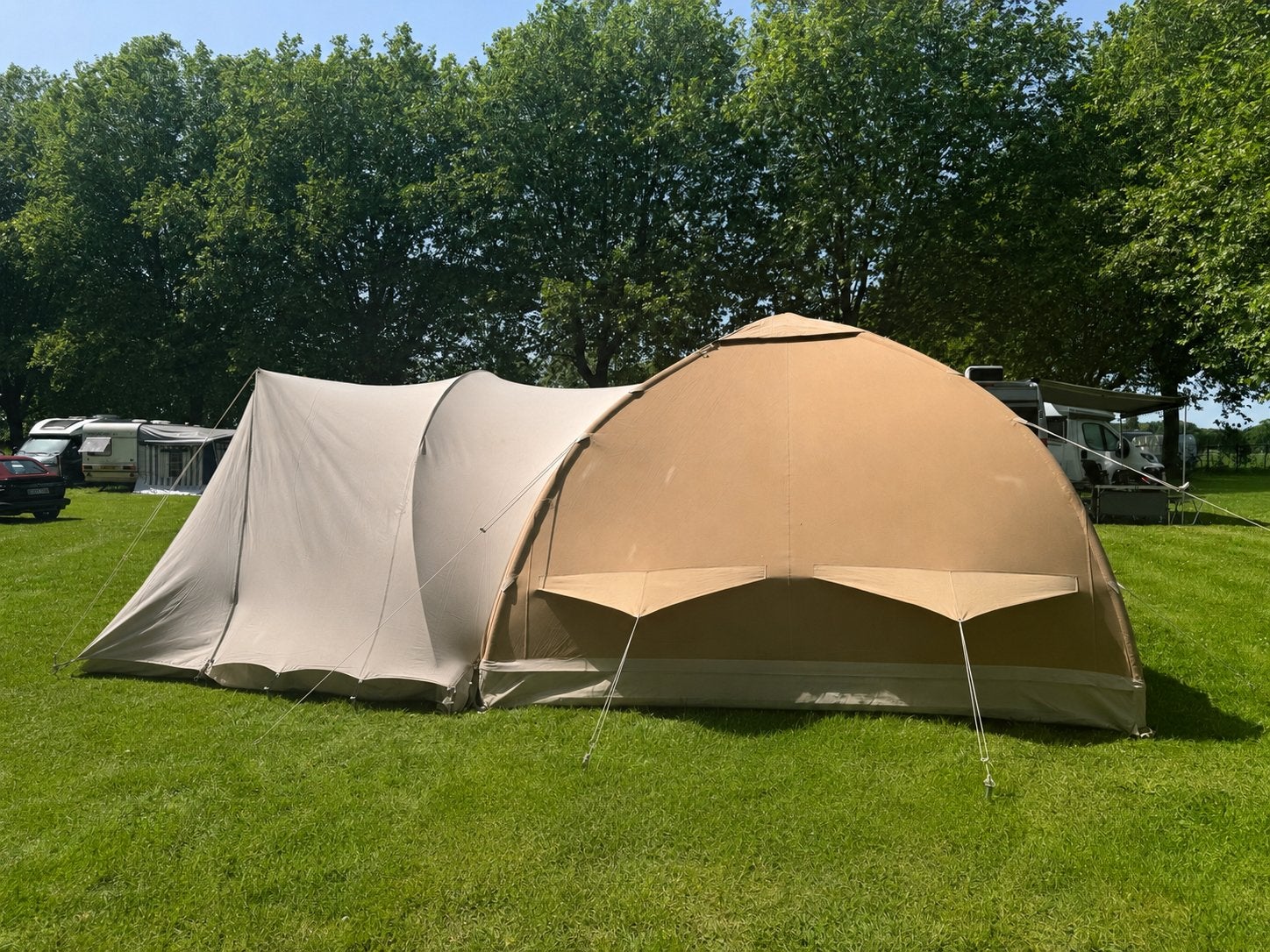 Karsten tent 360x360 met luifel, Ophalen, Zo goed als nieuw