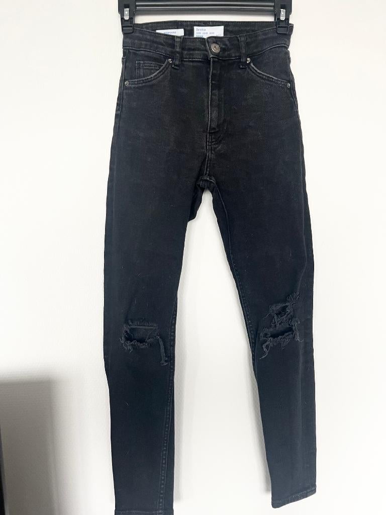 Bershka IRIS High‑Waisted Skinny Jeans – Maat 32, Zwart, Zo goed als nieuw, W27 (confectie 34) of kleiner, Bershka