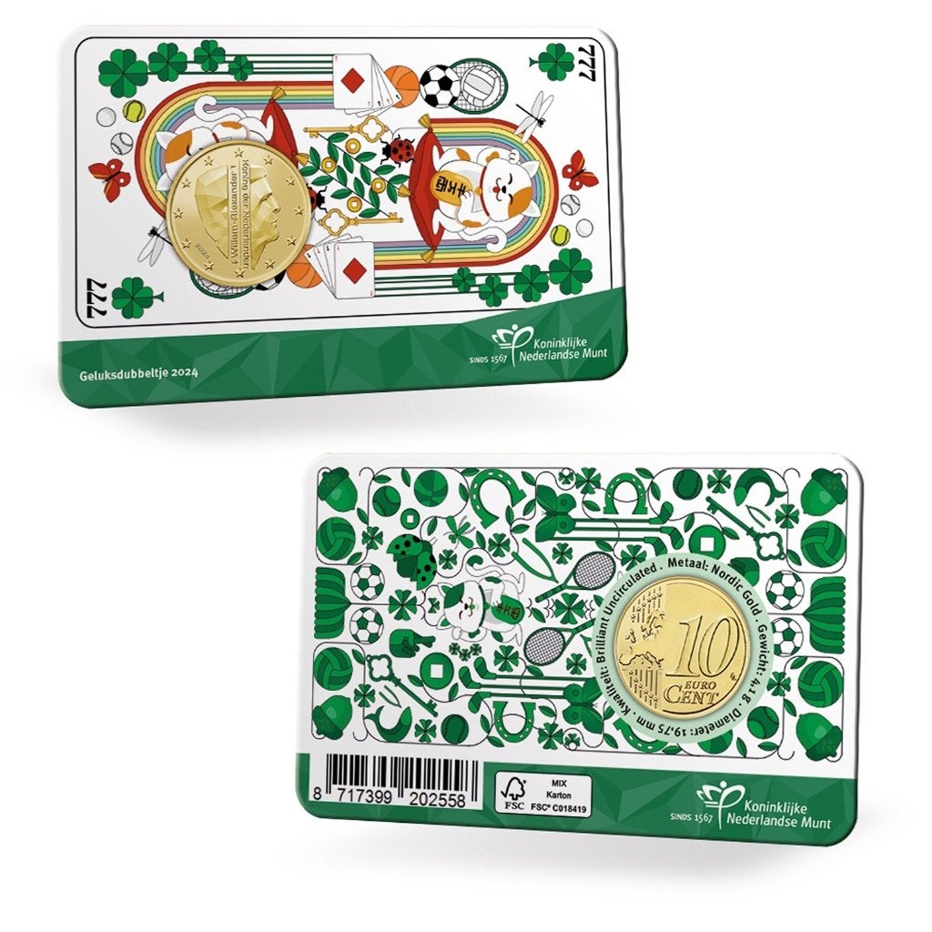 Geluksdubbeltje 2024 in coincard, Ophalen of Verzenden, Overige landen, 10 cent, Setje