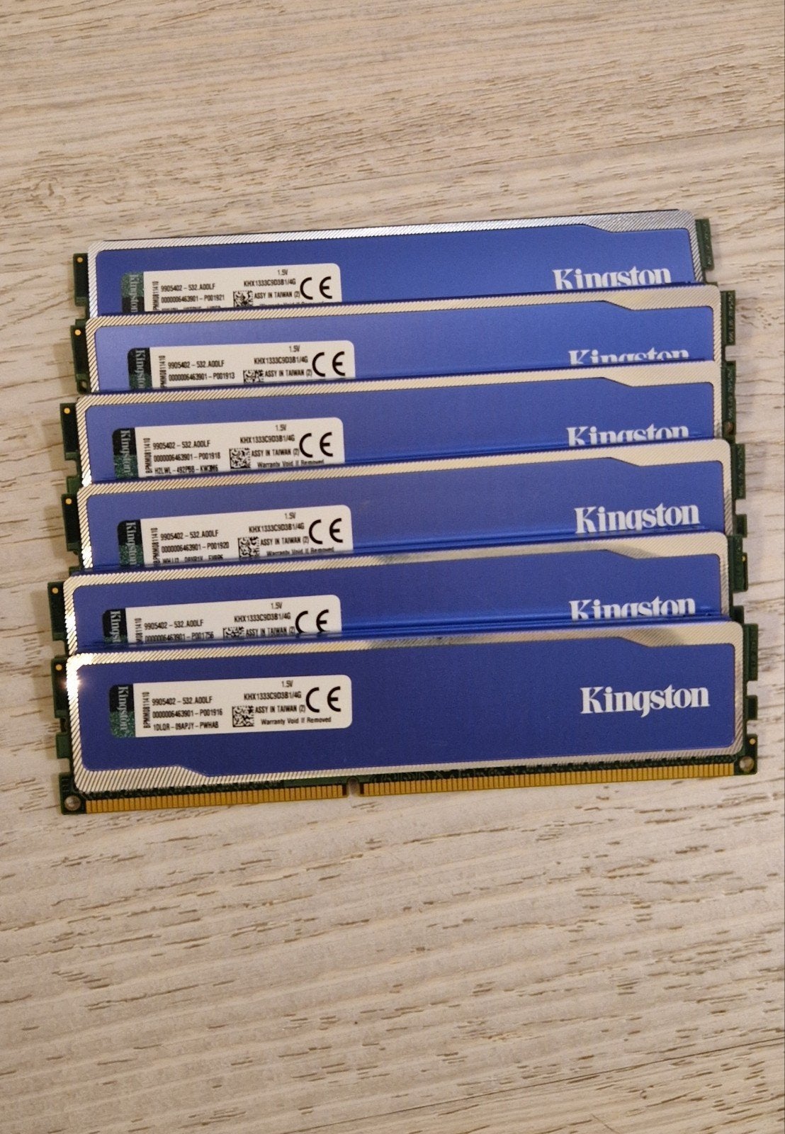 Kingston DDR3 geheugen 1333 MHz 6x4gb, Gebruikt, DDR3, Ophalen of Verzenden, Desktop