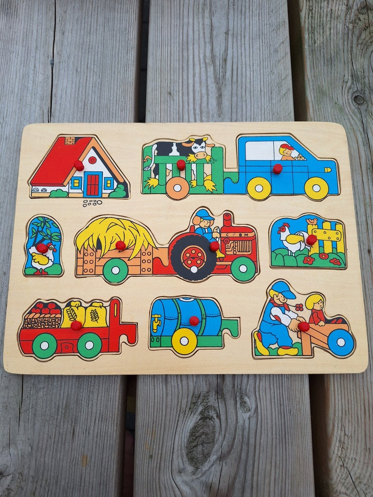 houten puzzel boerderij, Kinderen en Baby's, Speelgoed | Houten speelgoed, Ophalen of Verzenden, Zo goed als nieuw