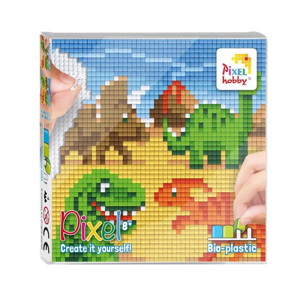 Pixelhobby Create it yourself set 44019 dino's 12 x 12 cm, ., Dieren, Nieuw, Ophalen of Verzenden