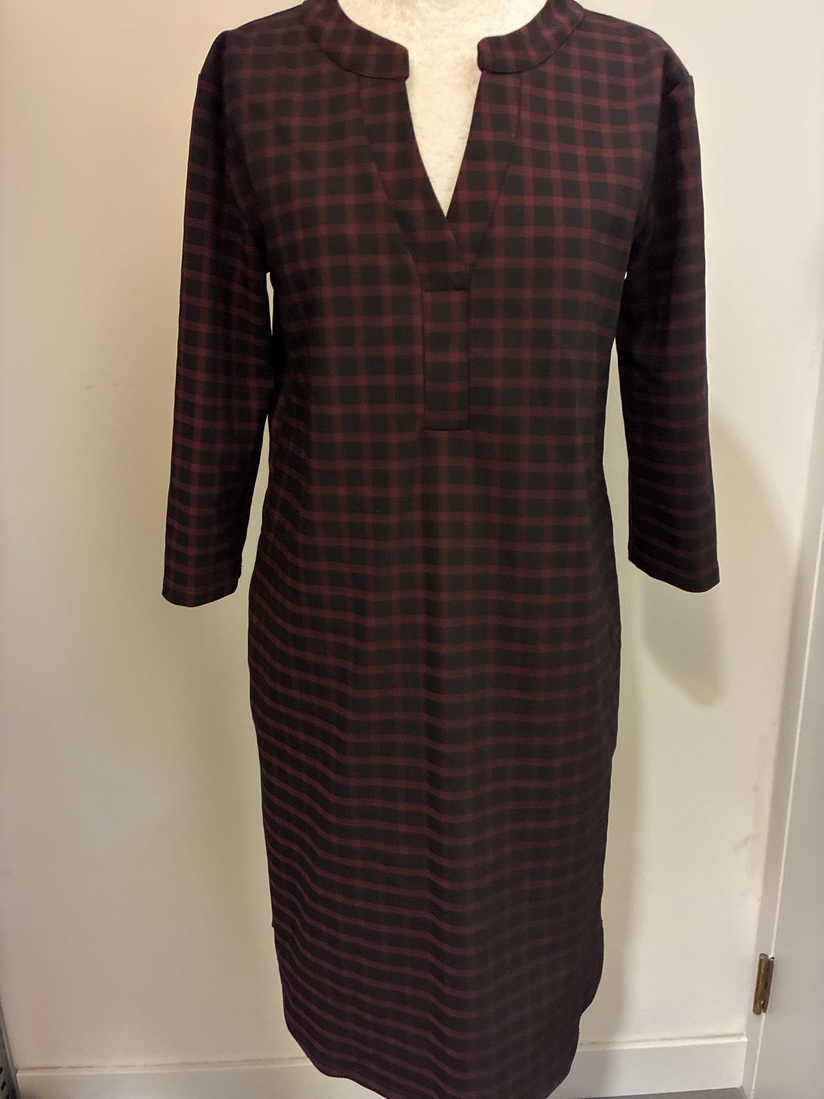 Studio Anneloes Simplicity jurk S/M zwart wine ruit zgan, Kleding | Dames, Ophalen of Verzenden, Zo goed als nieuw, Maat 36 (S)