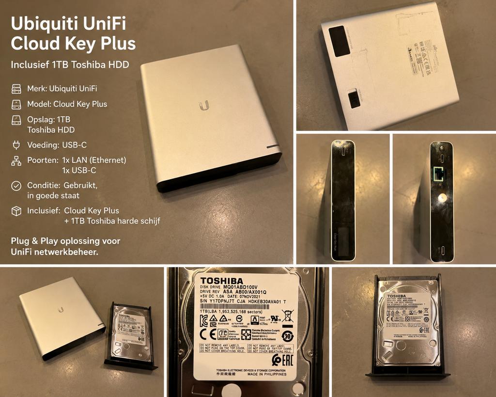 Ubiquiti UniFi Cloud Key Plus (UCK-G2-PLUS), Ophalen of Verzenden, Gebruikt