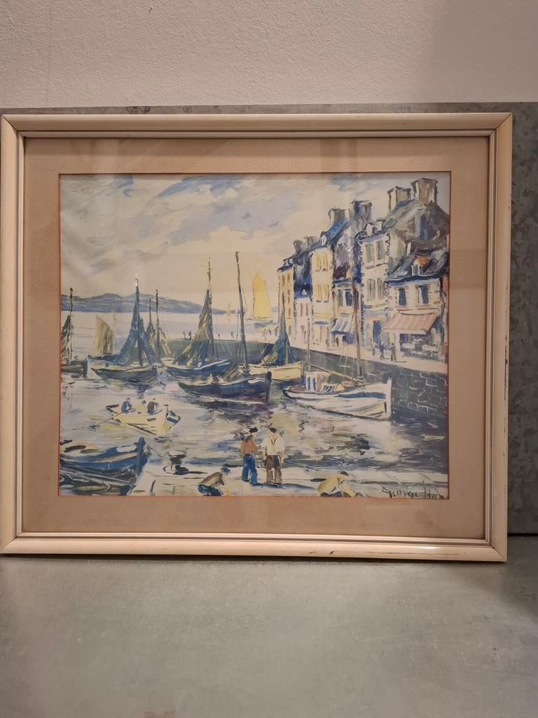 Paul Signac - Le Croisic - Levendige Maritieme Scène, Ophalen of Verzenden