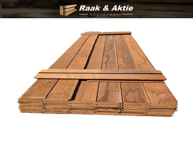 16.9 m2 Hardhout Rabat - Fijnbezaagd - nr: HP54