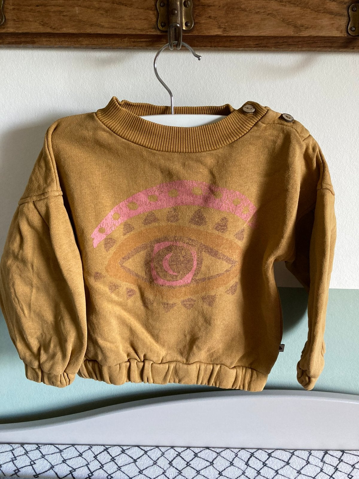 Ammehoela trui camelkleurig mt 86/92, Ophalen of Verzenden, Zo goed als nieuw, Meisje, Truitje of Vestje