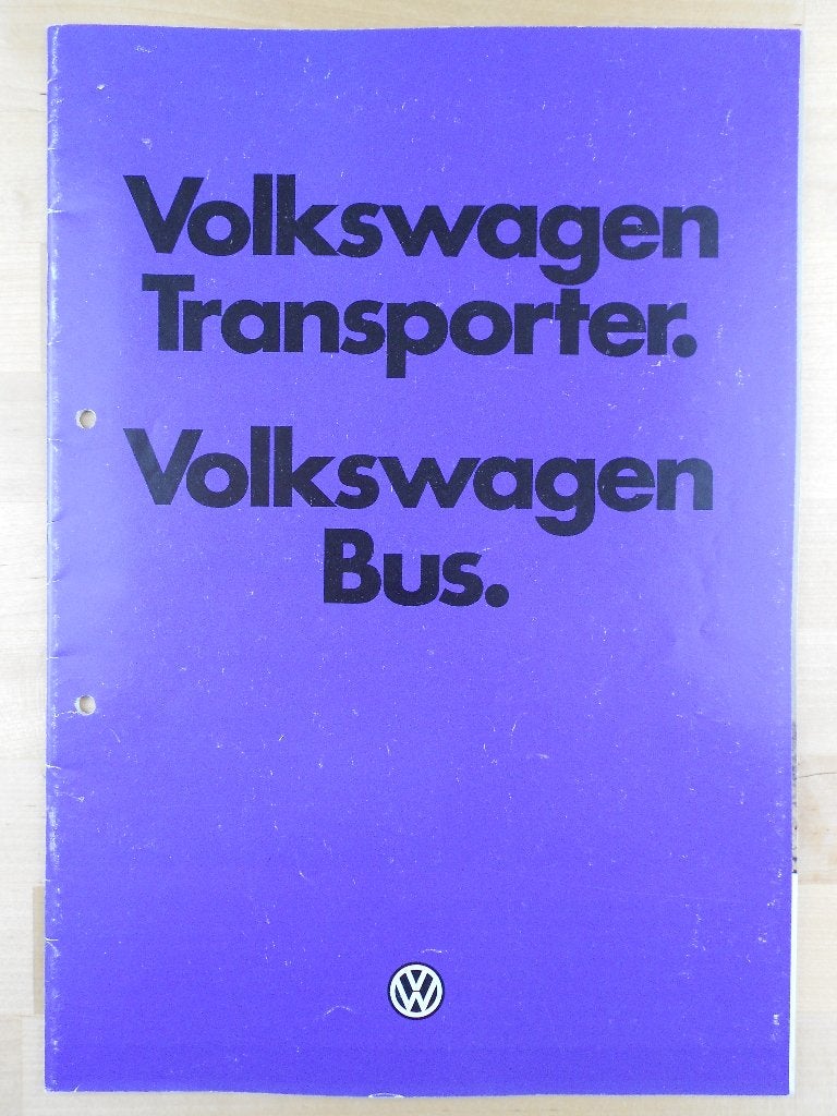 Volkswagen Transporter T3 Brochure 1979, Volkswagen, Ophalen of Verzenden, Zo goed als nieuw, Volkswagen