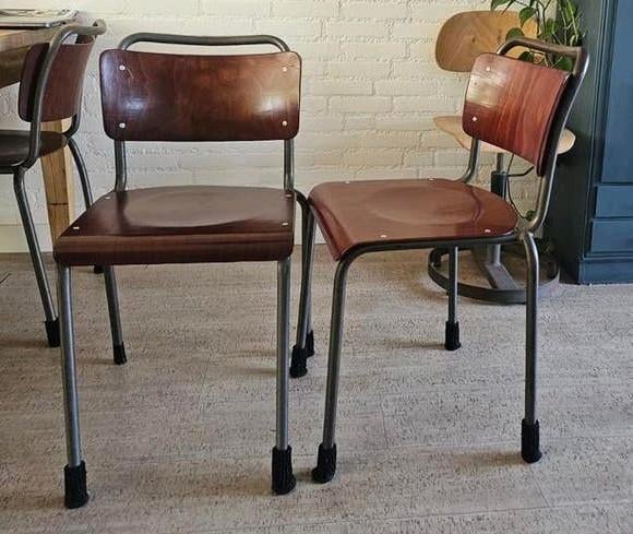 8 x Industrieel Multiplex TH-Delft van W.H. Gispen stoelen, Ophalen