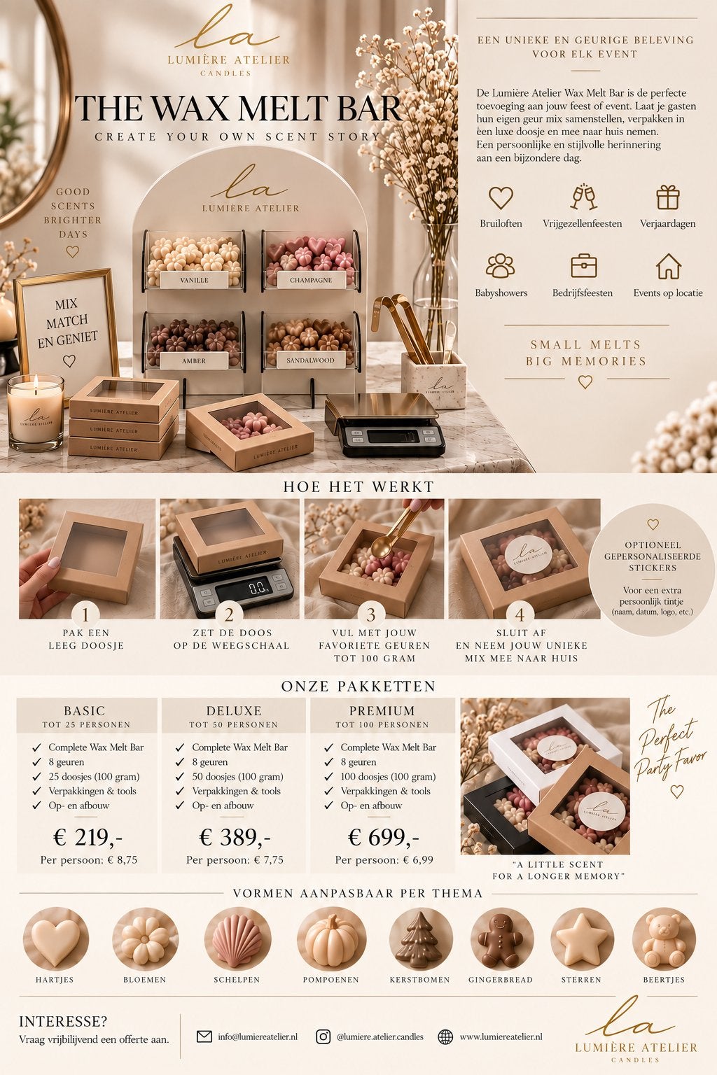 Wax Melt Bar huren | Bruiloft • Babyshower • Feest, Ophalen of Verzenden, Nieuw