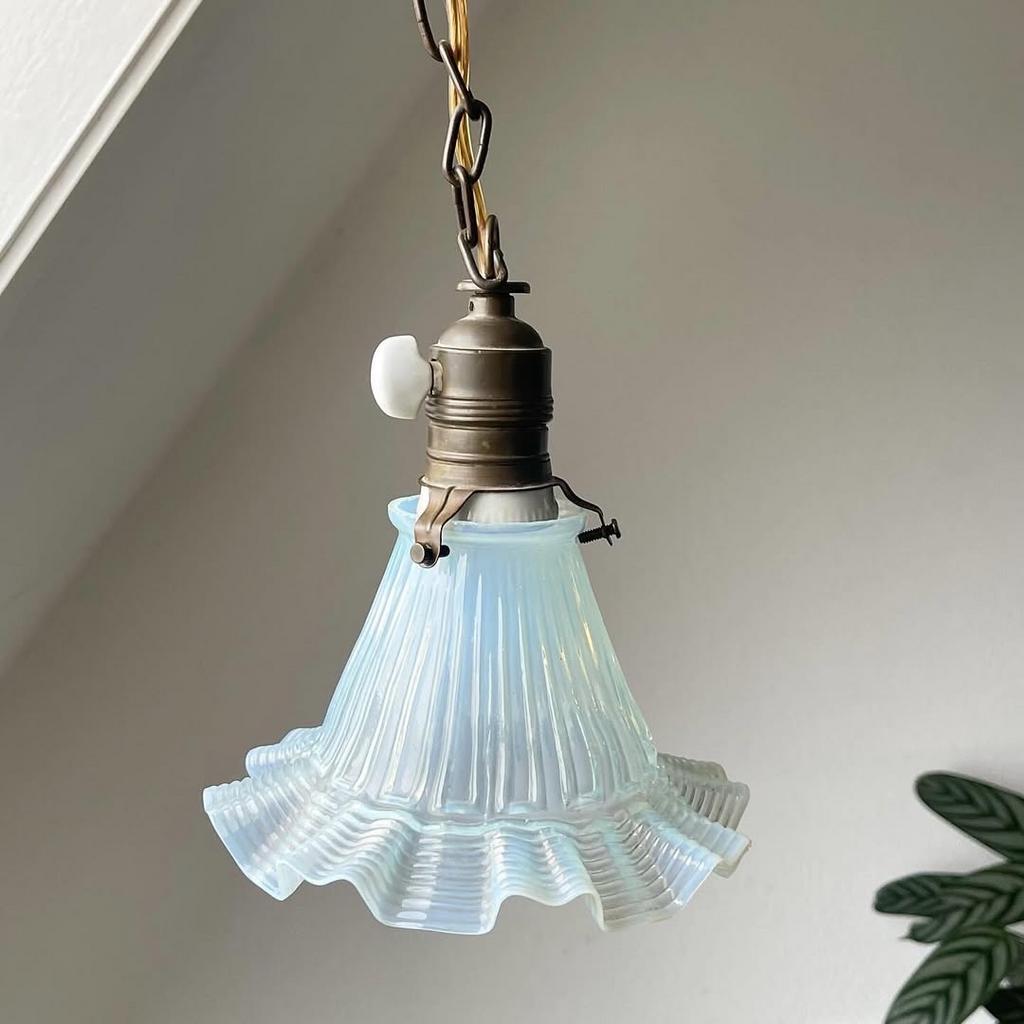 Antieke Plafondlamp Opaalglas - Eind 19e Eeuw, Antiek en Kunst, Antiek | Lampen, Ophalen of Verzenden