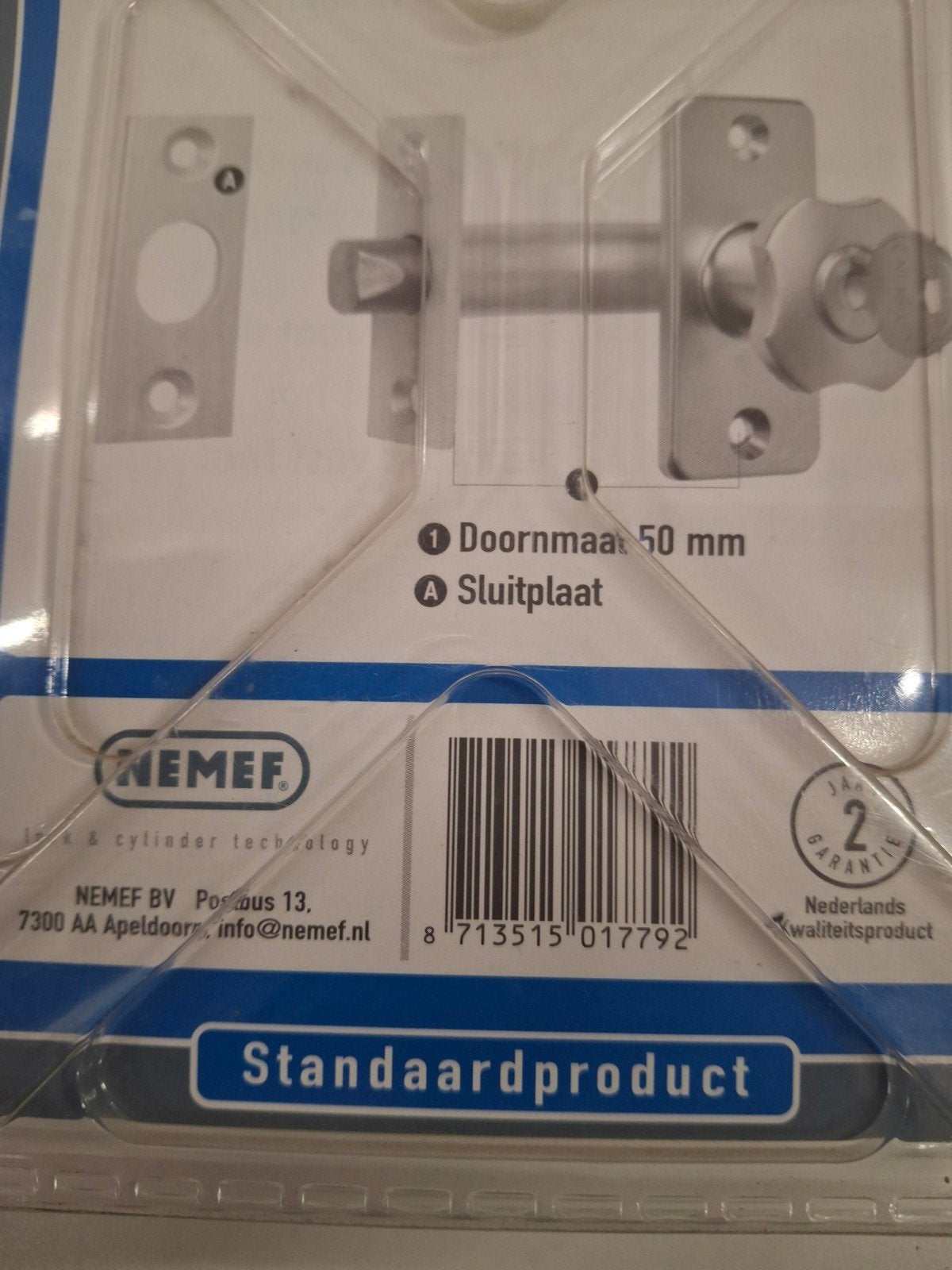 Nemef Insteekgrendel - Nieuw in verpakking, Overige materialen, Postbus 13, 7300 AA Apeldoorn, Nieuw, Ophalen of Verzenden