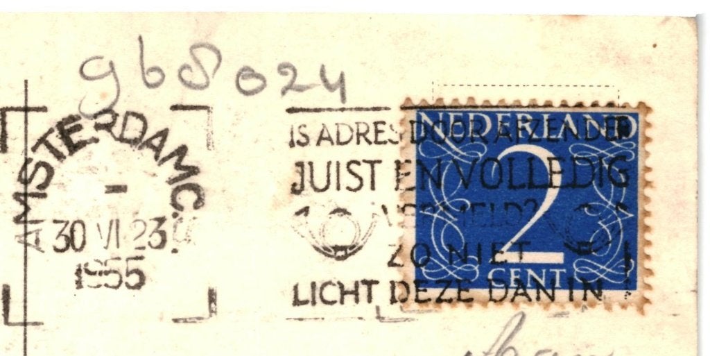 968024	Naarden	Oud Valkeveen	Dwaaltuin	1955	Gelopen, Ophalen of Verzenden, 1940 tot 1960, Gelopen, Noord-Holland