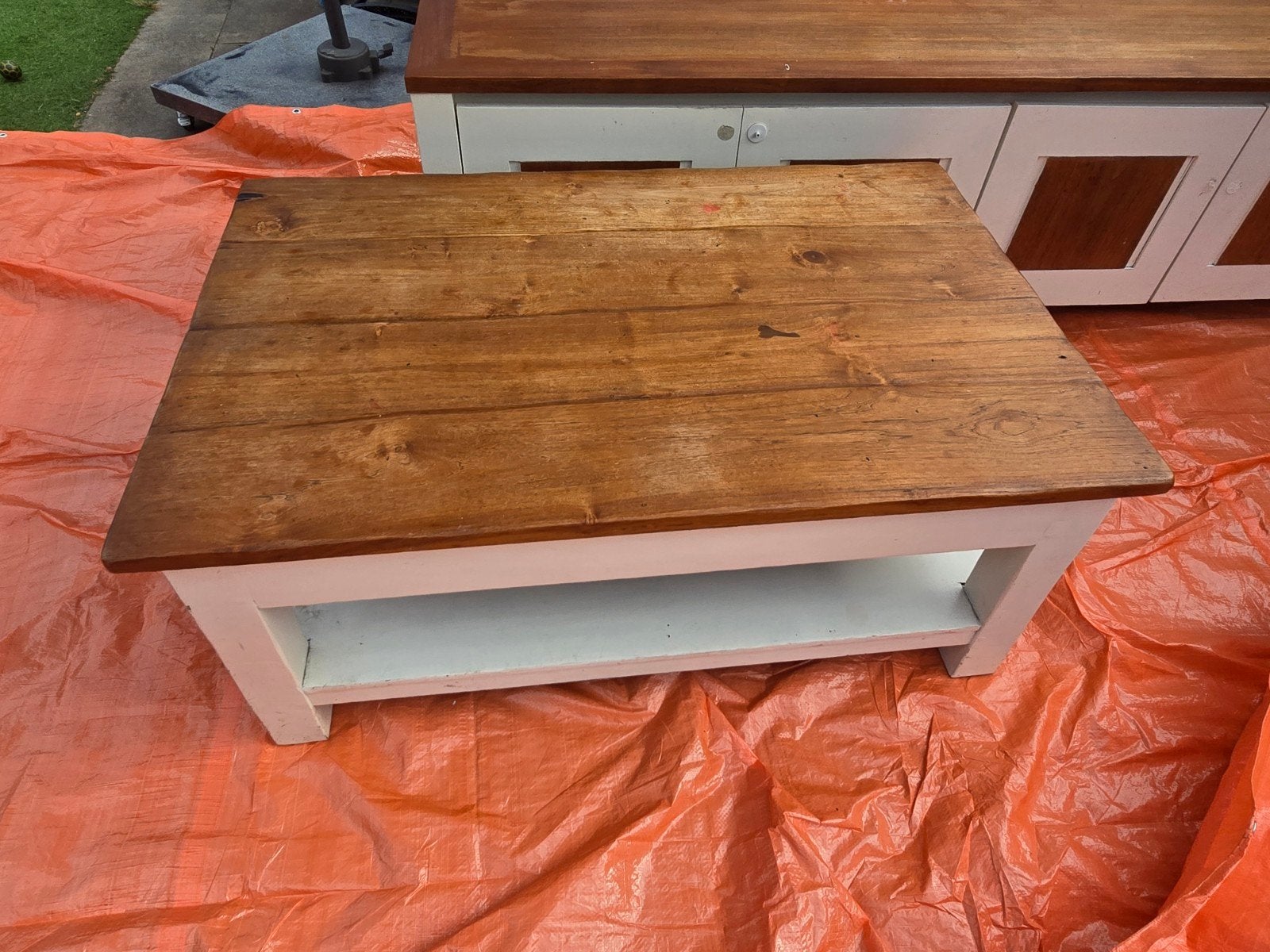 Salontafel Teak 130x50x78, Huis en Inrichting, Ophalen, 50 – 75, Gebruikt, 100 tot 150 cm
